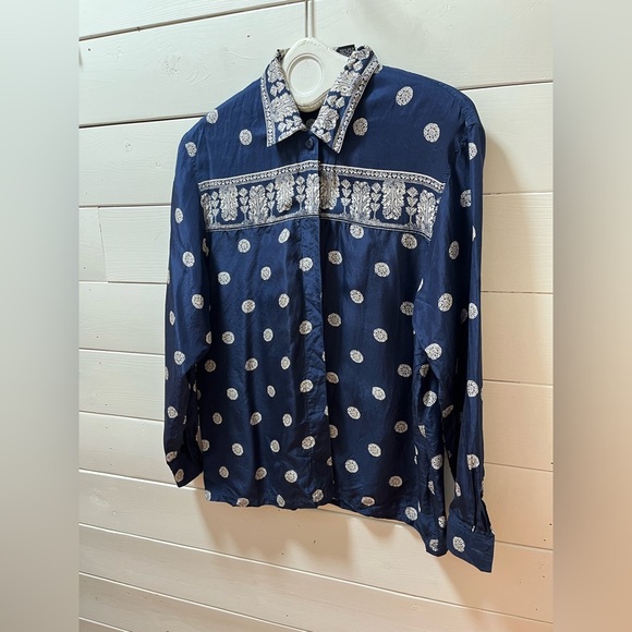 ❣️DIANE GILMAN silk shirt  M - Picture 6 of 12